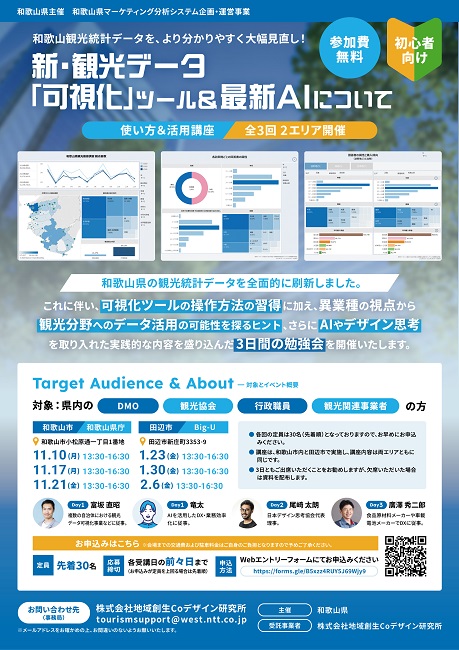 和歌山県観光局 「新・観光データ「可視化」ツール&最新AIについて」勉強会を開催します